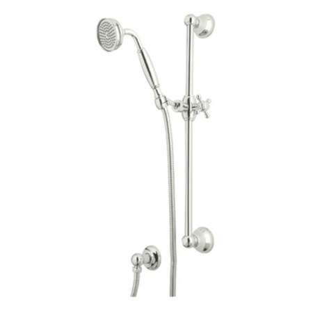 Rohl Hand Shower Hose Bar And Outlet Set, 3, Wall, Polished Nickel 1301EPN